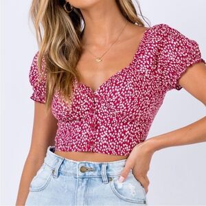 Princess Polly Puff Sleeve Crop Top 2